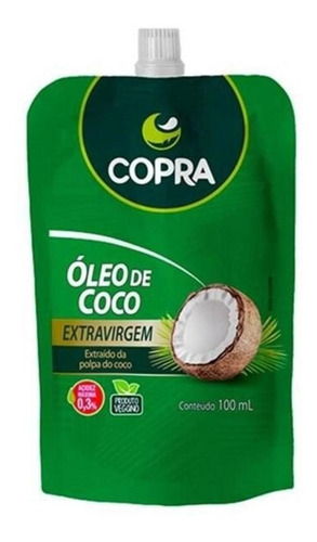 Óleo De Coco Extra Virgem Polpa Tcm Pouch Sachê 100ml Copra
