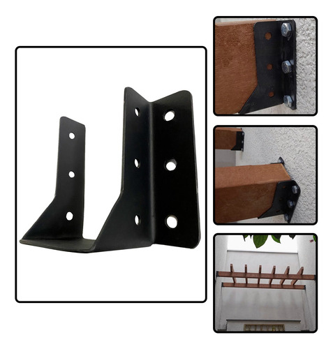 Suporte Para Vigas Pergolado 8x15 3mm Madeiramento De Parede