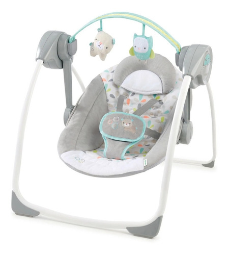 Silla mecedora para bebé Ingenuity Comfort 2 Go Portable Swing eléctrica fanciful forest gris/blanco