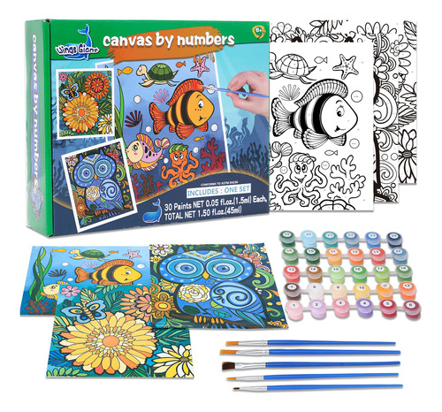 Kit De Pintura 3  Por Números Para Niños De 8 A 12 A Fr81kp