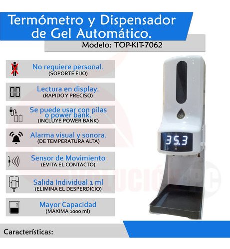 Rmt216 Dispensador Gel Y Termómetro Automatico K9-pro Powerb (Usado)