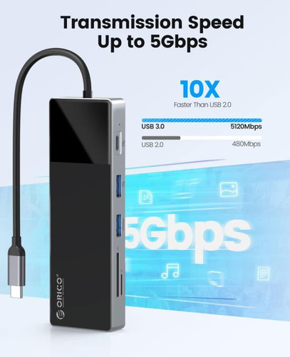 Hub Usb C A Adaptador Multipuerto, Estación De Acoplamiento