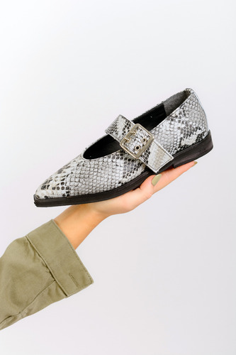 Zapatos Mocasines Mujer Cuero 100% Hebilla Punta Fina Safi
