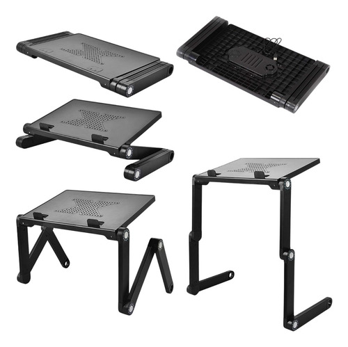 Mesa Plegable Soporte Regulable Notebook Laptop Cooler Usb Color Negro