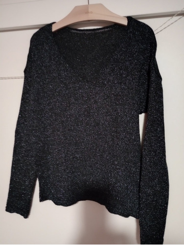 Vendo Sweater Negro Con Lurex Talle Medium Impecable 