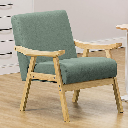 Silla Moderna De Lectura Con Reposabrazos De Madera Maciza