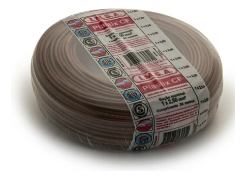 Rollo De 30 Mts - Plastix - Cf - 1x2,50mm2 - Marron Imsa