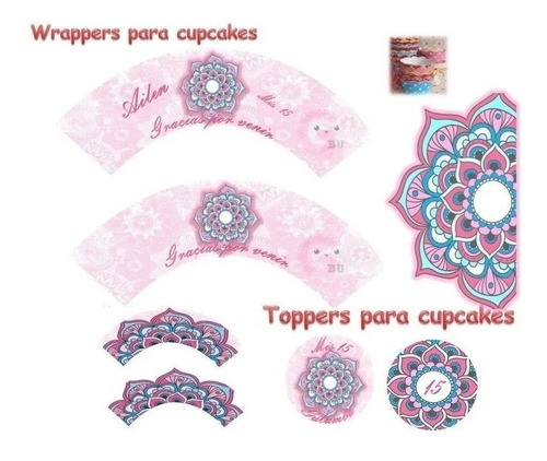 Kit Imprimible Mandalas Rosas Xv Amigas Mama Madre S91