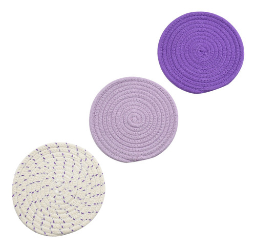 Almohadillas De Calor De Tela De Algodon Color Morado 3pzs