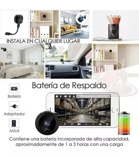 Mini Camara Espia Seguridad Inalambrica Para Casas Con Sensor De Movimiento