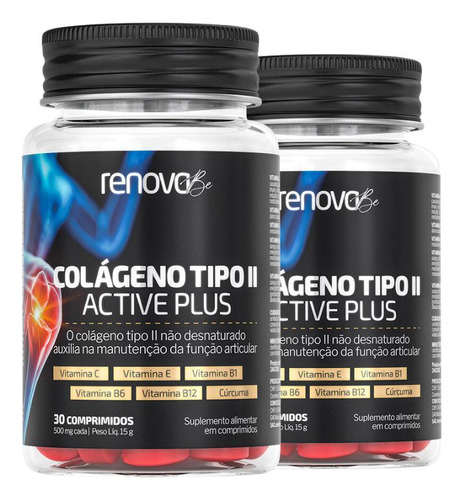 Colágeno Tipo 2 Active Plus - Loja Oficial 30 Comprimidos