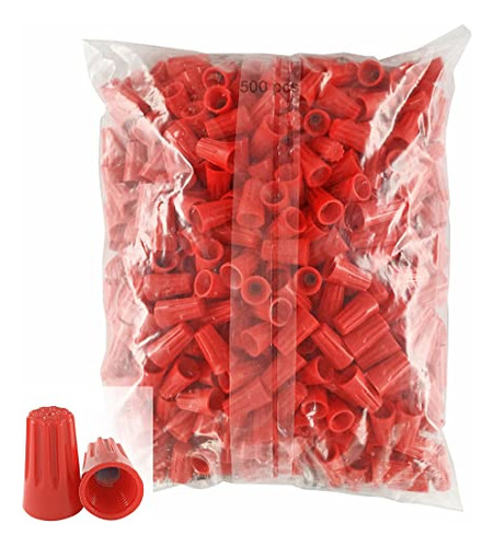 Red Electrical Wire End Connectors Ribbed Caps Bulk 500...