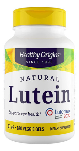 Healthy Origins Lutein Lutemax 2020 Supplement, 20 Mg, 180 C