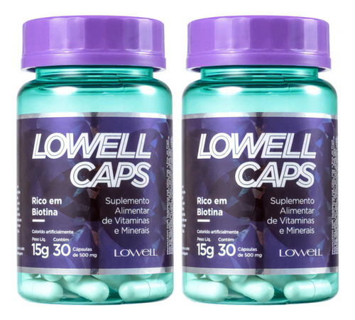 Lowell Caps  Vitaminas E Nutrição Capilar 100% Natural