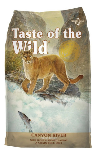Alimento Taste of the Wild Canyon River Feline para gato sabor trucha y salmón ahumado en bolsa de 6.3kg