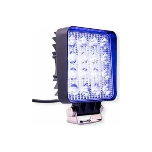 Farol Milha 48w Quadrado 16 Leds Azul Agrícola Pulverizador