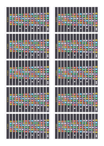 Pegatizas De Diapasón De 10 Hojas De Guitarra Trastes De