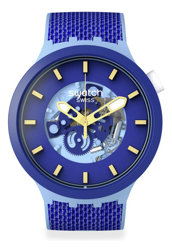 Reloj Swatch New Gent Biosourced Bouncing De Cuarzo Azul