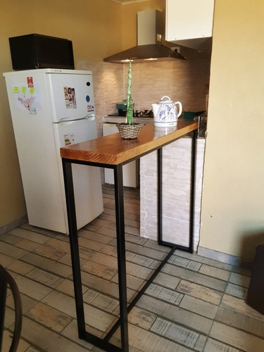 Imagen 2 de 10 de Barra Desayunador Isla Hierro Madera Oferta Limitada