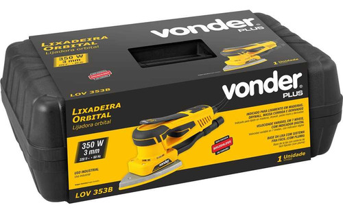 Lixadeira Orbital 3.0 Motor Brushless Lov 353b Vonder Plus Cor Amarelo