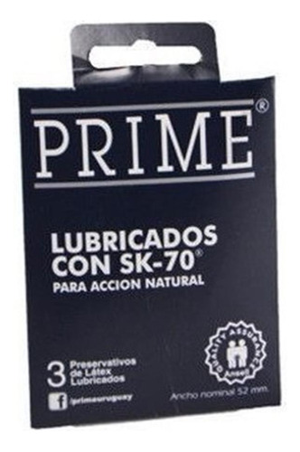 Preservativos Prime® Lubricados Con Sk - 70 X 3 Unidades