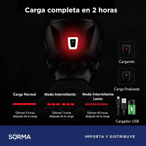 Imagen 5 de 10 de Casco Ciclismo Bicicleta C/camara Luz Trasera Carga Usb