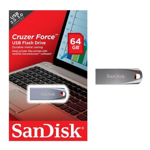 Imagen 4 de 4 de Memoria Usb Sandisk 64gb Cruzer Force 2.0