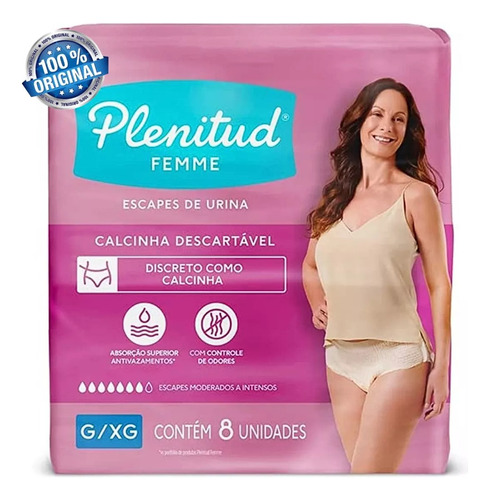 Fralda Calcinha Plenitud Femme Pós Parto 8 Un. G/xg