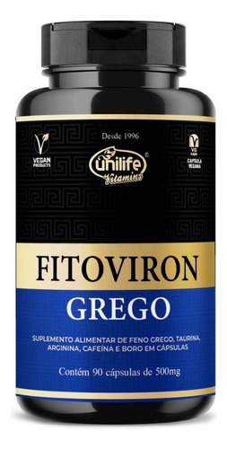 Fitoviron Grego Unilife 500mg Lançamento Suplemento Vitamina Sem Sabor