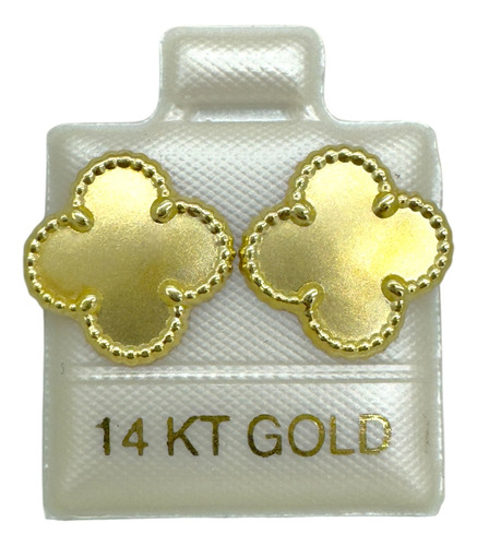 Aretes Trébol Oro 14 Kilates