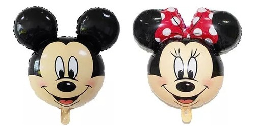 Globo Metalizado Cara Minnie Y Mickey 58 Cm  - Glovers