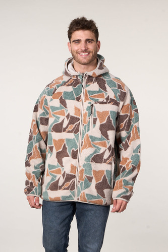 Poleron Hombre Polar Sherpa Full Cierre Y Gorro 8712 Polemic
