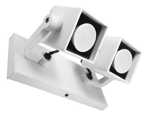 Aplique 2 Luces Spot Cuadrado Blanco Interior Rosca Gu10