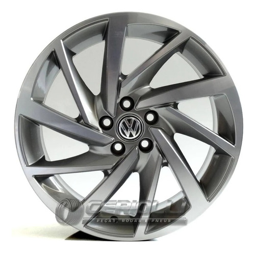 Roda Polo Virtus Aro 17 5x100 / Unidade / Kr Krmai R93 Cor Grafite Diamantado