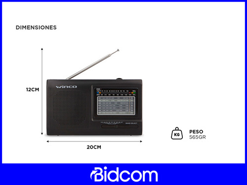 Radio Winco W-2005 Portatil Am Fm Pilas O Cable Analógica Ep