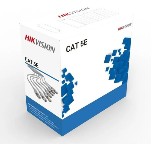 Imagen 1 de 4 de Bobina Hikvision 305m Cable Red Cat5e Utp 100%cobre Int Cctv