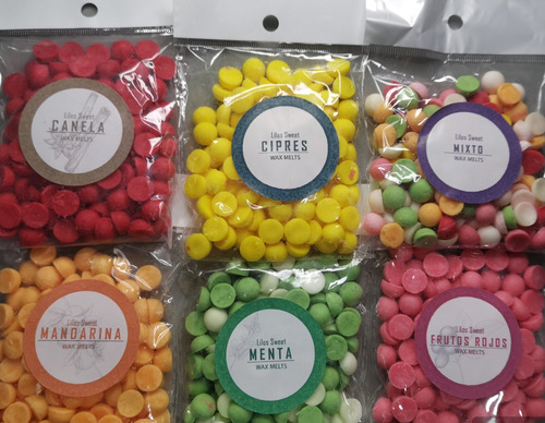 50grs Waxmelt En Lunetas Con Aroma De Frutos Rojos En Rosa Rosa Claro