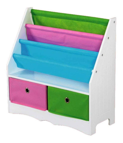 Mueble Estante Con Cajones De Colores Para Niños Color Blanco