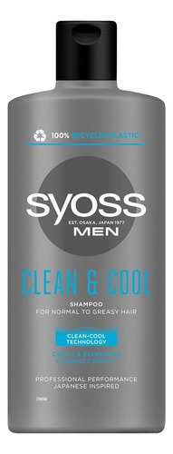 Syoss ChampĂș Clean & Cool Para Hombre 14.9 Fl Oz