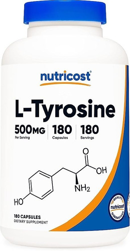 L Tyrosine Tirosina 180 Cápsulas Importada Nutricost