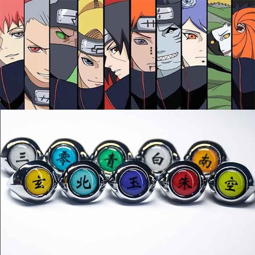 Anillos De Naruto Akatsuki Para Cosplay Anime 10pieza (s)