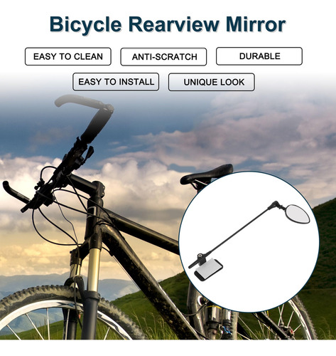 Espejo Retrovisor Para Bicicleta Bike 5x3.3cm Ajustable Black