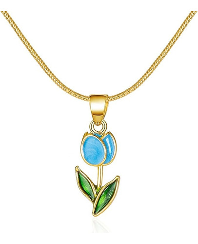 Collar De Tulipanes Azul