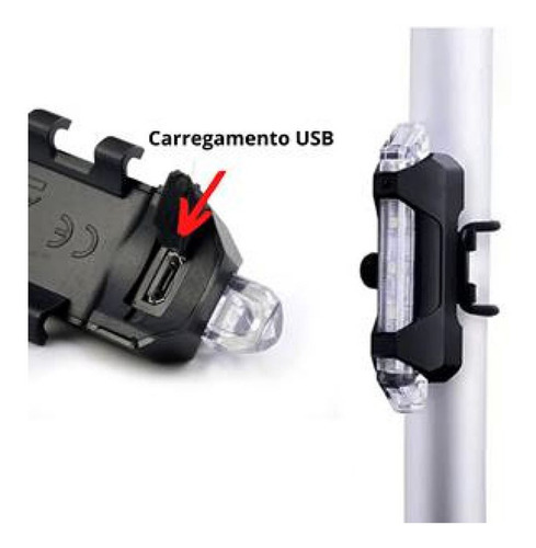 Imagem 3 de 3 de Luz De Segurança Sinalizador Para Bicicletas - Branco