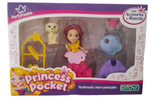 Princess Pocket Muñeca C/vestidos Y Acc. Ditoys 2601