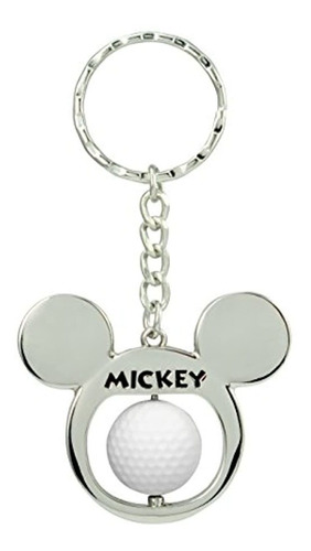 Disney Mickey Golf Ball Spinner Pewter Key Ring Accesorio