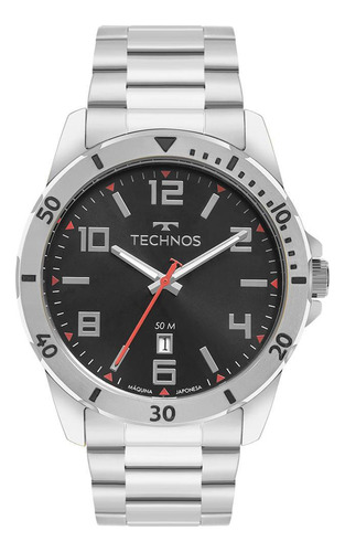 Relógio Masculino Technos Militar Prata - 2115ncj/1p