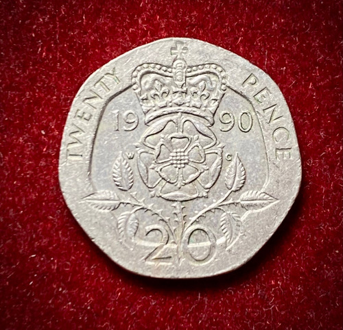 Moneda 20 Pence Inglaterra 1990  Elizabeth 2