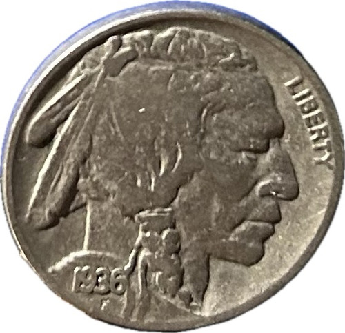Moneda De 5 Centavos Dólar Estados Unidos 1936 Indian Head (Usado)