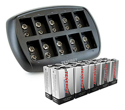 Cargador 10 Baterías Recargables 9v Li-ion